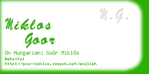 miklos goor business card